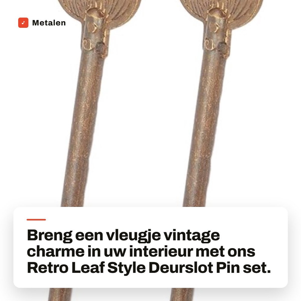 Dailygoods- Deurgendel Retro Bladvorm - Vergrendelingspen - Kast Slot - Meubelslot - Set van 2 Stuks - Geschikt voor Kastdeuren - Kastslot