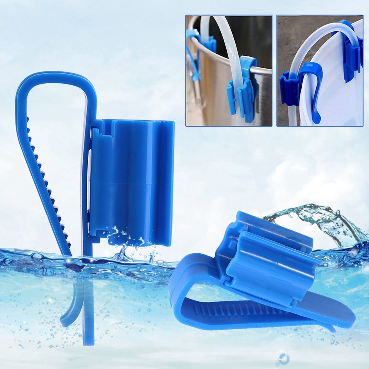 Dailygoods- Buisklem 2 Stuks - Plastic Slanghouder - 8.5x1.8x2.6 cm - Voor 8-16mm Slangen - Multifunctioneel - Verstelbaar Clip-Design