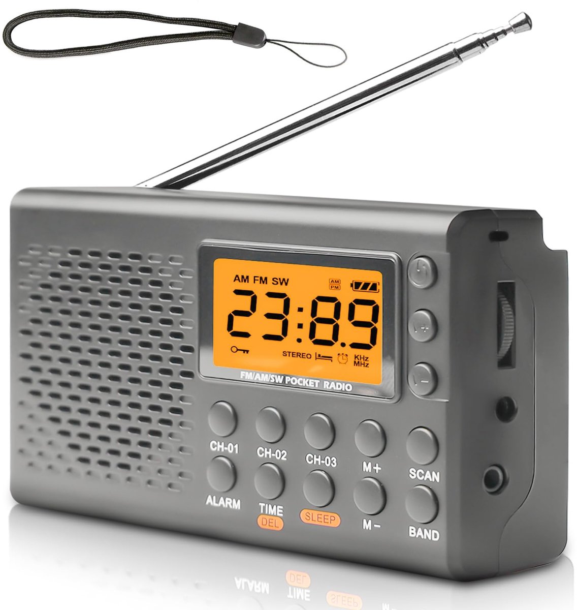 Dailygoods- Kofferradio Draagbaar - AM/FM/SW Radio - LCD-Display - Ingebouwde Luidspreker - Alarm/Slaaptimer - 35 Voorinstellingen
