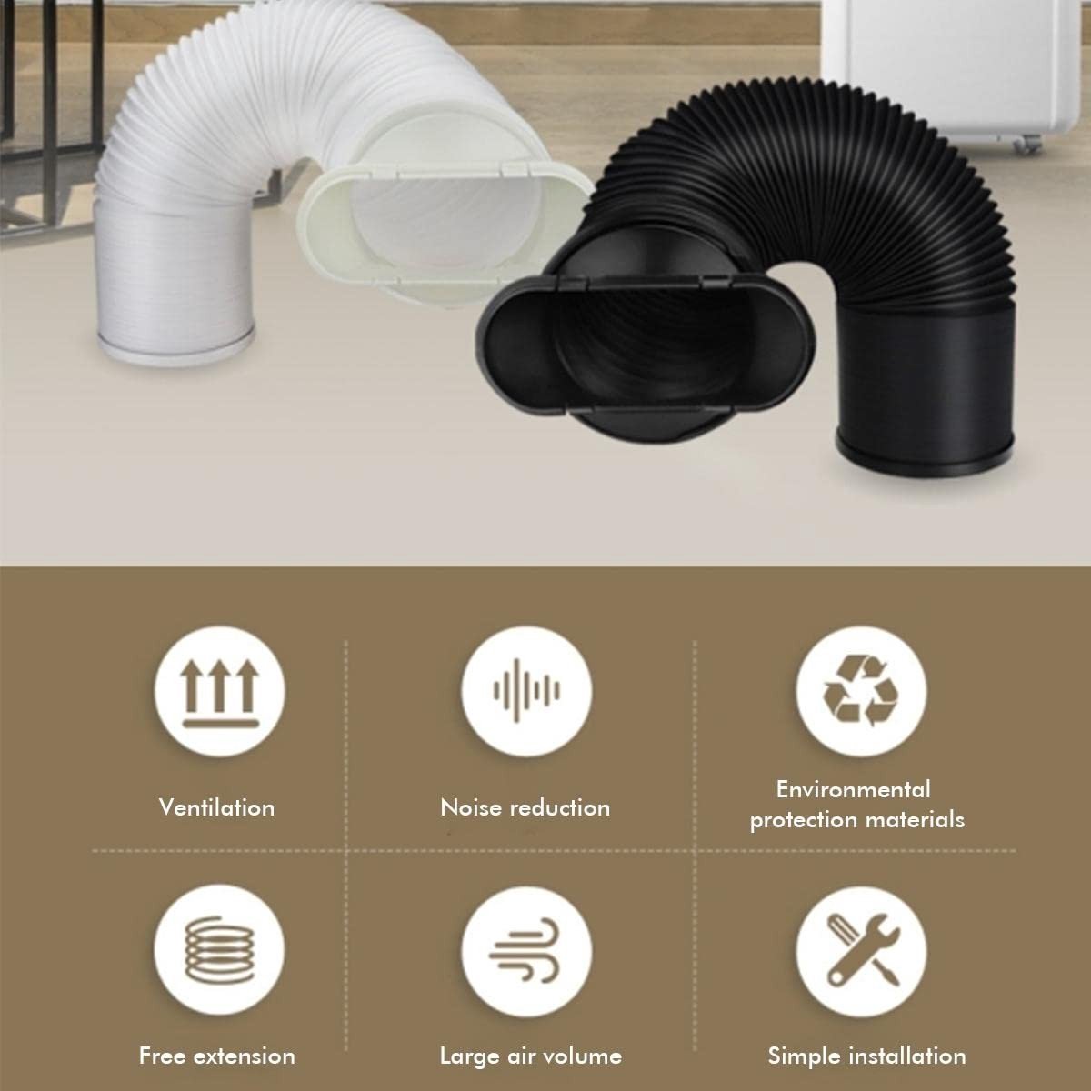 Dailygoods- Uitlaatslang Flexibel - Luchtafvoerslang - Afzuigslang - Verstelbare Lengte - Duurzaam Polypropyleen - Eenvoudig te Installeren - Ventilatieslang