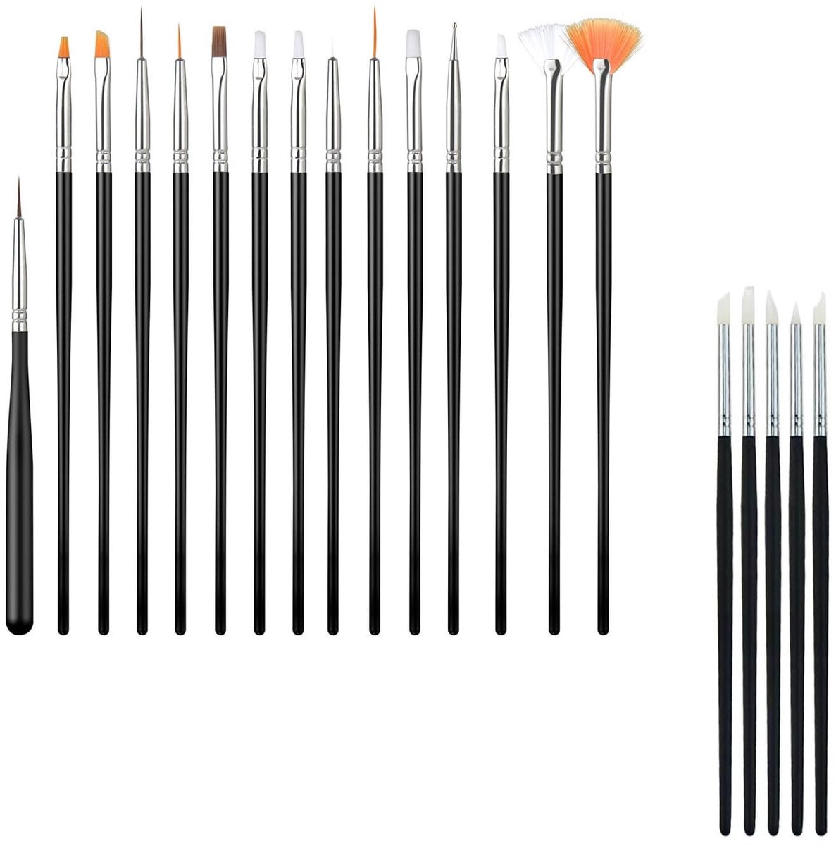 Dailygoods - 20 Stuks Professionele Nagelkwastenset voor Nail Art