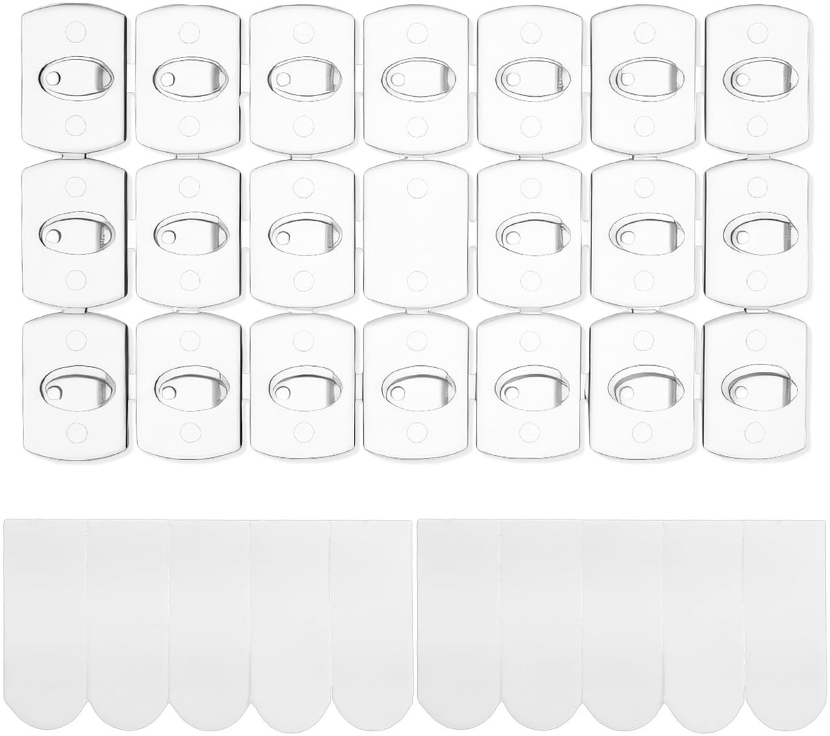 Dailygoods- Kleefhaken 52 stuks - Transparant - Zelfklevend - Mini-wandhaken - Weerbestendig - Voor lichtsnoeren - Inclusief plakstrips