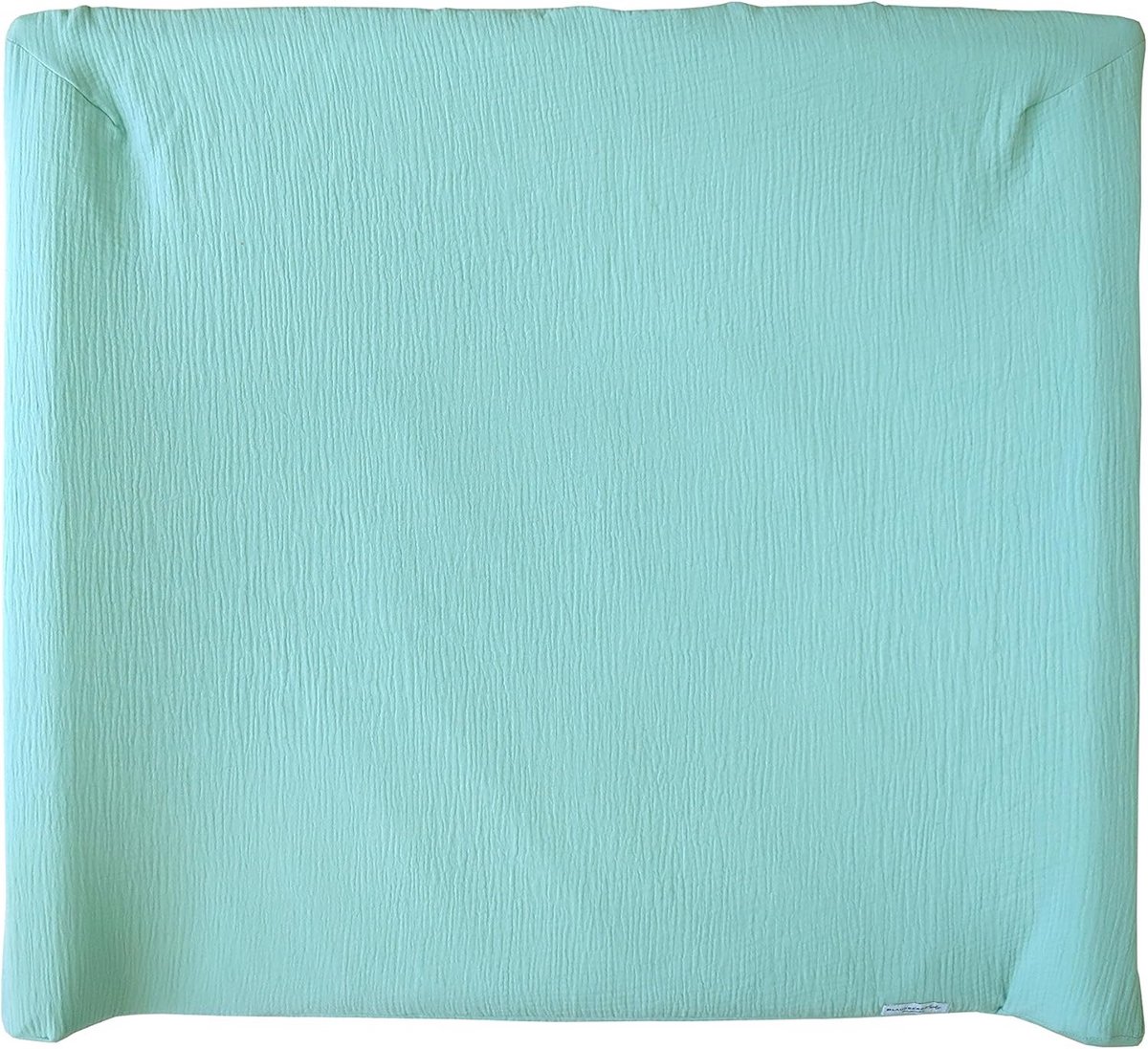Baby overtrek - Aankleedkussenhoes mousseline - Baby verzorgen - Handgemaakt in Duitsland - 74 x 80 cm - Mint