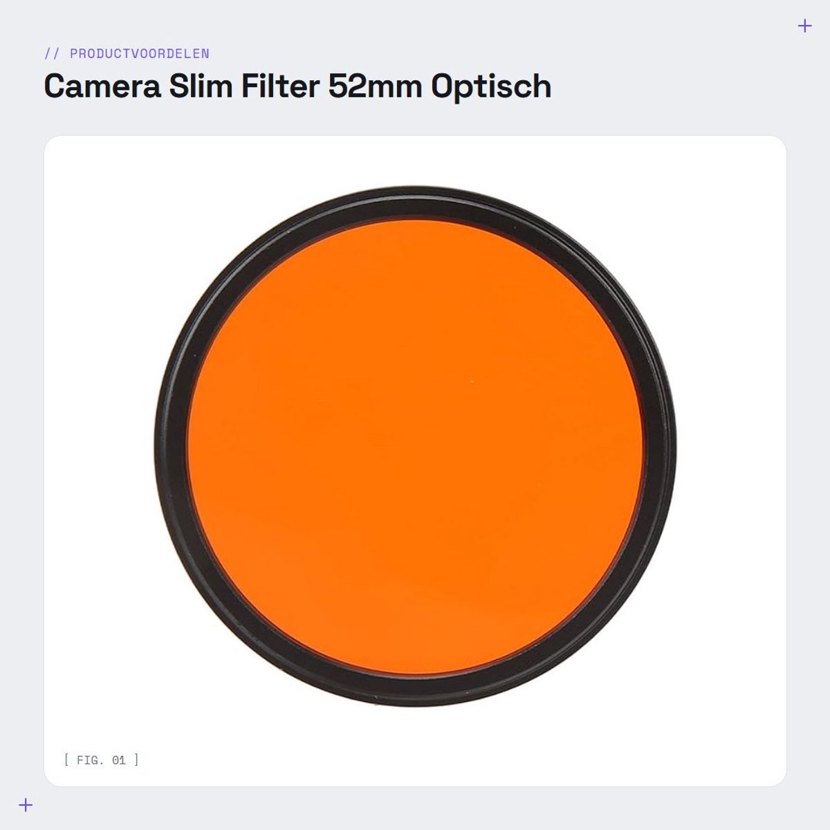Dailygoods- Lensfilter 52mm Optisch Glas - Camera Filter - Digitale Camera - Video/Vlog Fotografie - Veelzijdig Assortiment - Klantgerichte Service