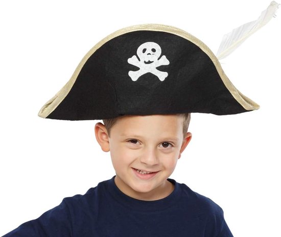 Piratenhoed Kostuum - Verkleedhoed - Themafeesten - Opvouwbaar Ontwerp - One Size - Zwart