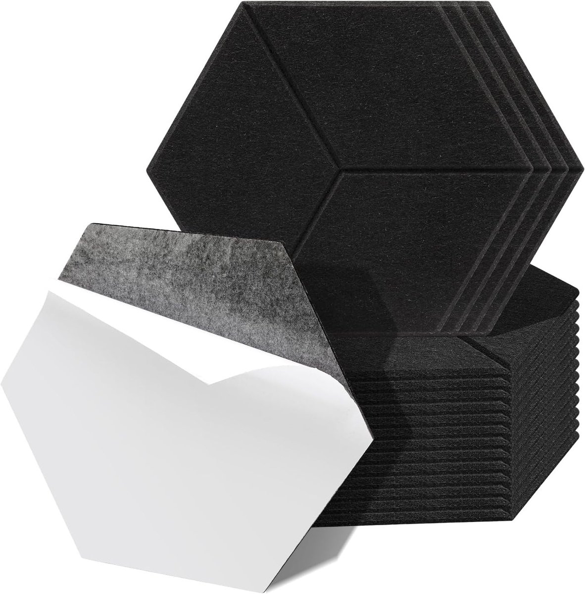 Akoestische Platen - Geluidsisolatie Panelen - Muziekstudio Verbeteren - Zelfklevend Ontwerp - 36 Stuks - Zwart