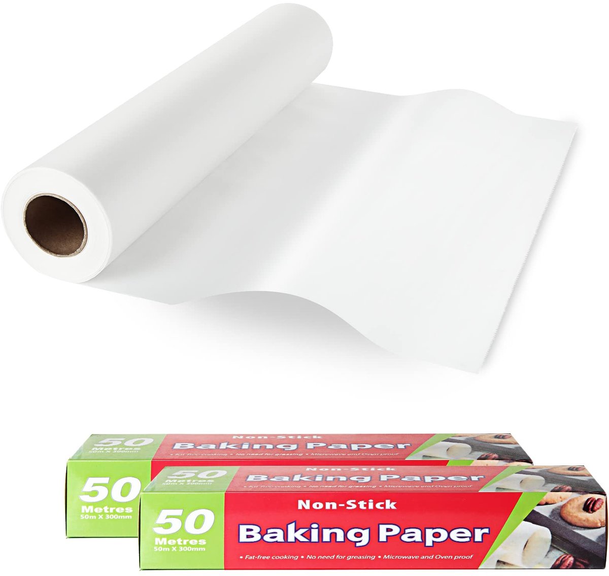 Baking Paper Rol 30cm x 50m - Herbruikbaar Bakpapier voor Bakken, Roosteren en Grillen