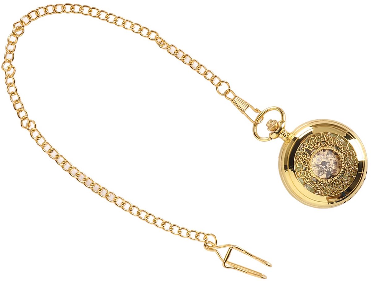Dailygoods- Zakhorloge Mechanisch - Vintage Steampunk - Zakhorloge met Ketting - Handlichtgevend - Modeaccessoire - Comfortabele Keuze - Mechanisch Horloge