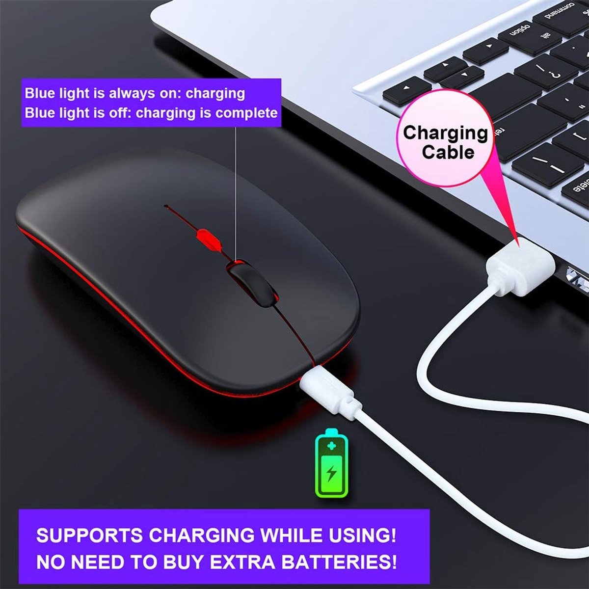 Dailygoods - Draadloze Afstandsmuis 10M Bereik voor PC en Laptop