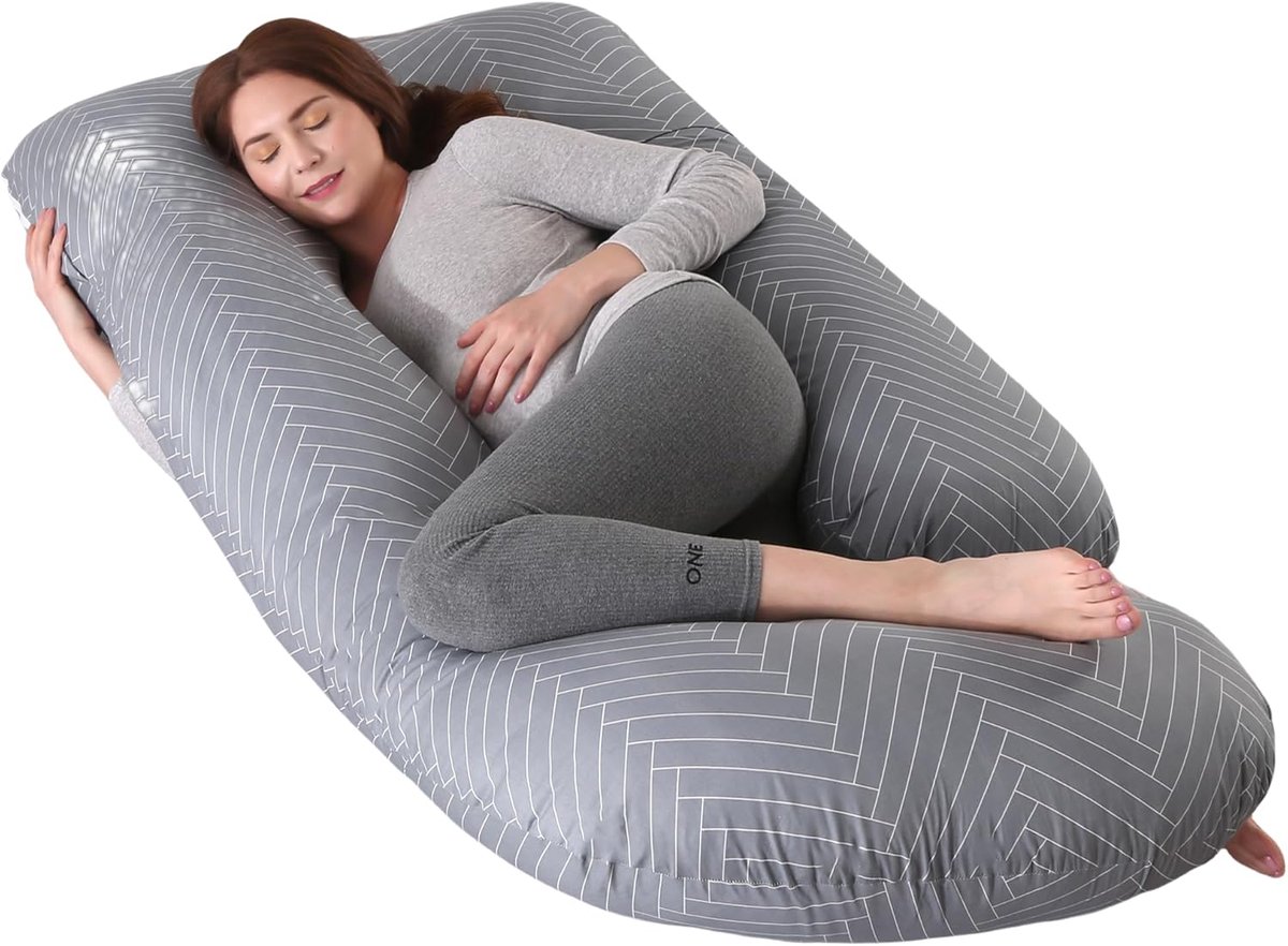 Zwangerschapskussen - Lichaamskussen - Comfortabel slapen - Verwijderbare hoes - 145 cm - Wit