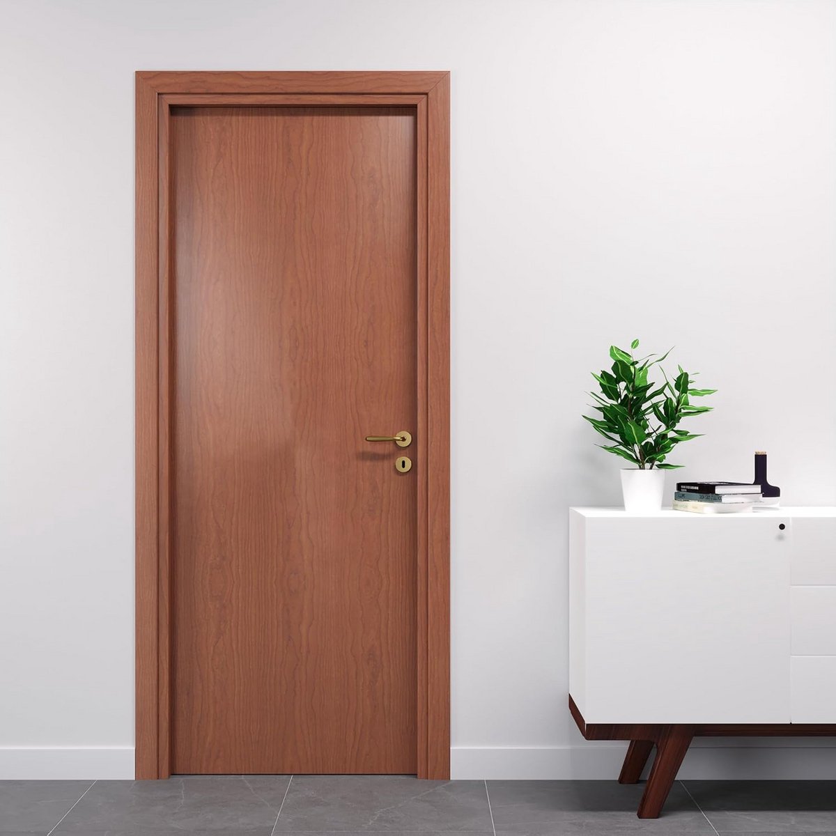 Binnendeur Kersen - Houten deur - Ruimtes scheiden - Inclusief frame - 70x210 cm - Kersen