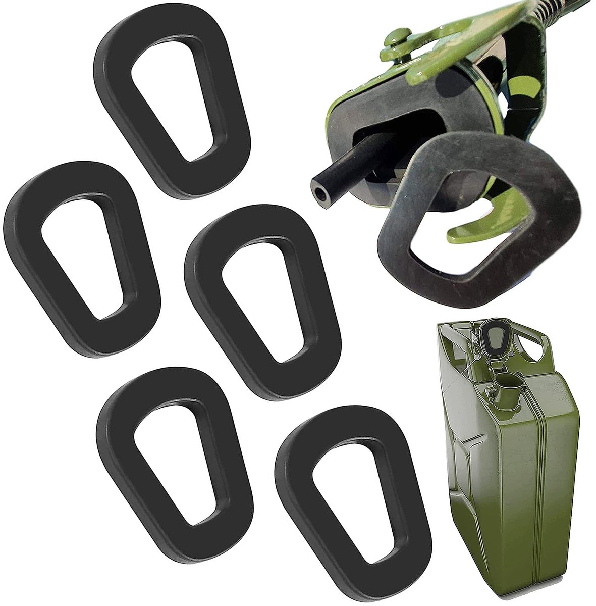 Dailygoods - rubberen afdichtingen - jerrycan afdichtingen - vervangingsset - zwarte afdichtingen - voor benzine en olie - voor 5, 10, 20 liter jerrycans