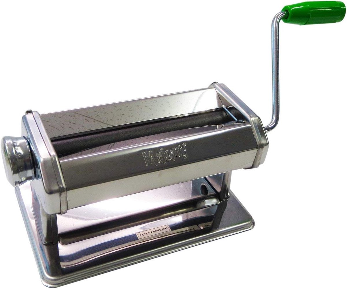 Klei Machine - Deegroller - Ambachtelijk Werk - Verstelbare Dikte - 18cm Rollen - Zilver