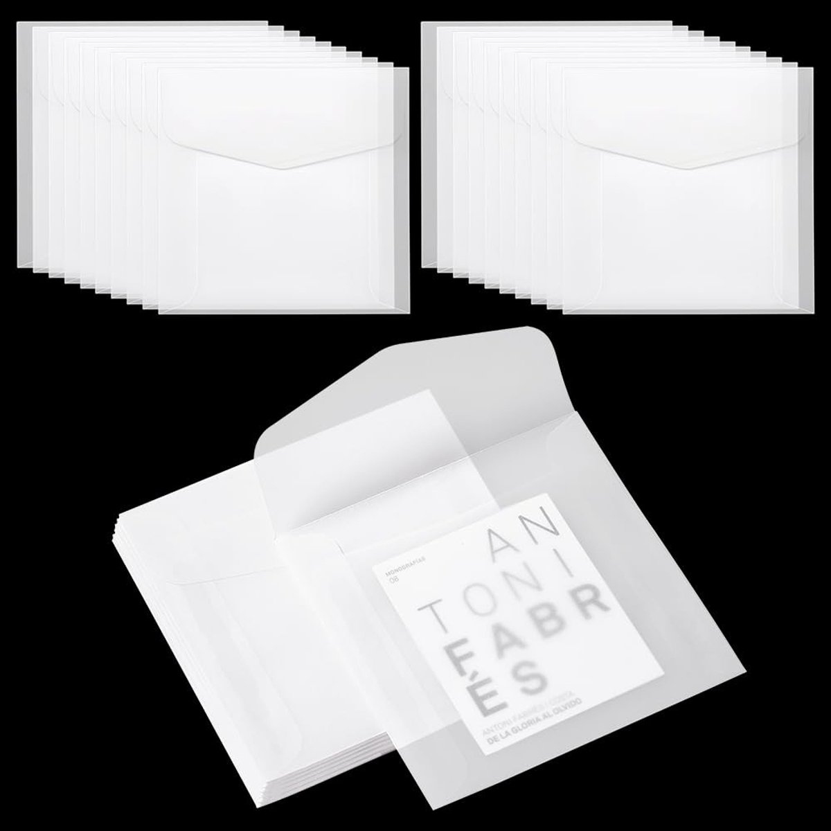 Dailygoods- Papieren Envelop 50 Stuks - Doorschijnende Enveloppen - 9,9 x 9,9 cm - Duurzaam Papier - Uitnodigingsenveloppen - Geschikt voor Foto's/Brieven - Uitnodigingsenvelop