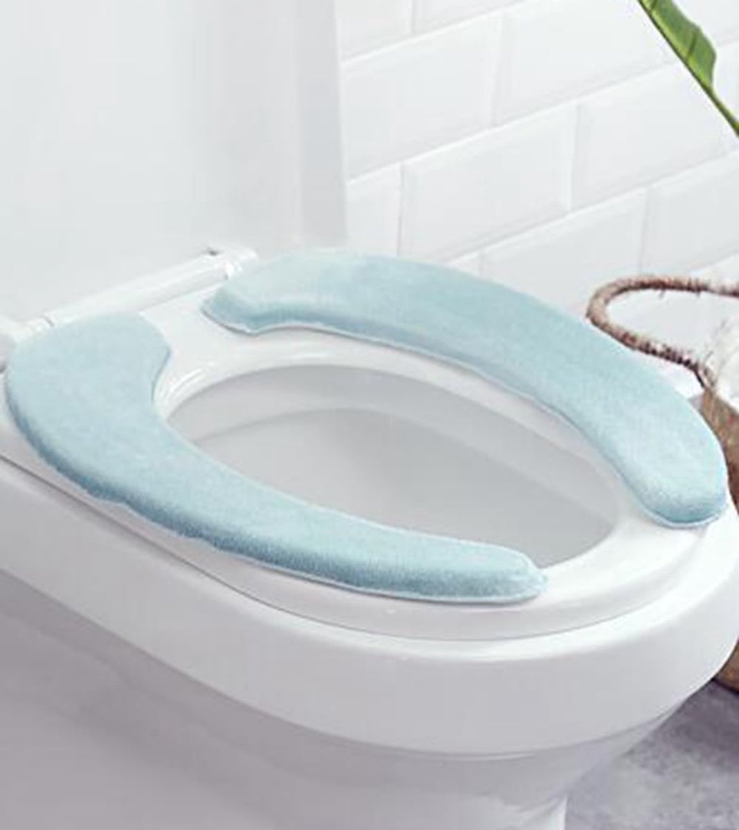 Toiletbril Cover - Zachte Warmer - Comfortabel Zitten - Wasbaar Herbruikbaar - Maat S - Blauw