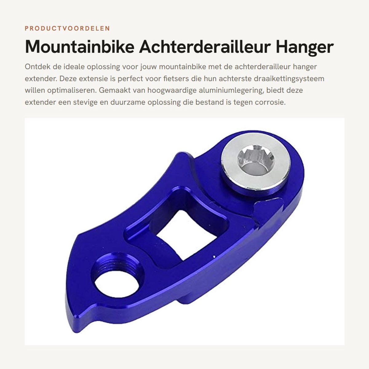 Dailygoods- Achterderailleurhanger Aluminiumlegering - Fiets Hanger - Mountainbike/Verkeersfiets - Extender - Duurzaam - Eenvoudig te installeren - Fietsderailleur