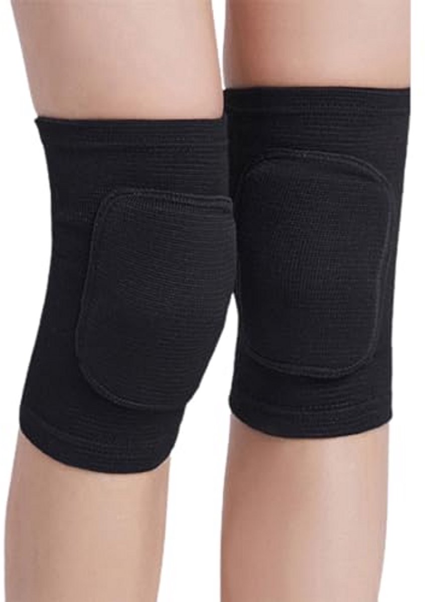 Kniebandage - Kniebeschermers - Sport en Dans - Verstevigde Spons Vulling - 2 stuks - Zwart