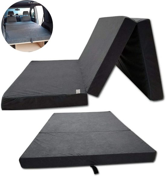 Vouwmatras - Opvouwbaar bed - Slapen in auto - Oeko-Tex Standaard 100 - 120 x 200 cm - Grijs — afbeelding 4