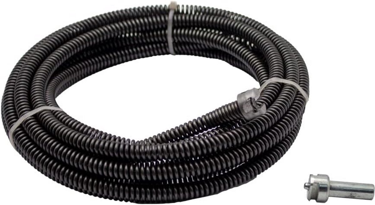 Riolering Ontstopper - Afvoerveer - Verstopte Afvoer - Boormachine Koppeling - 5 Meter - Zilver