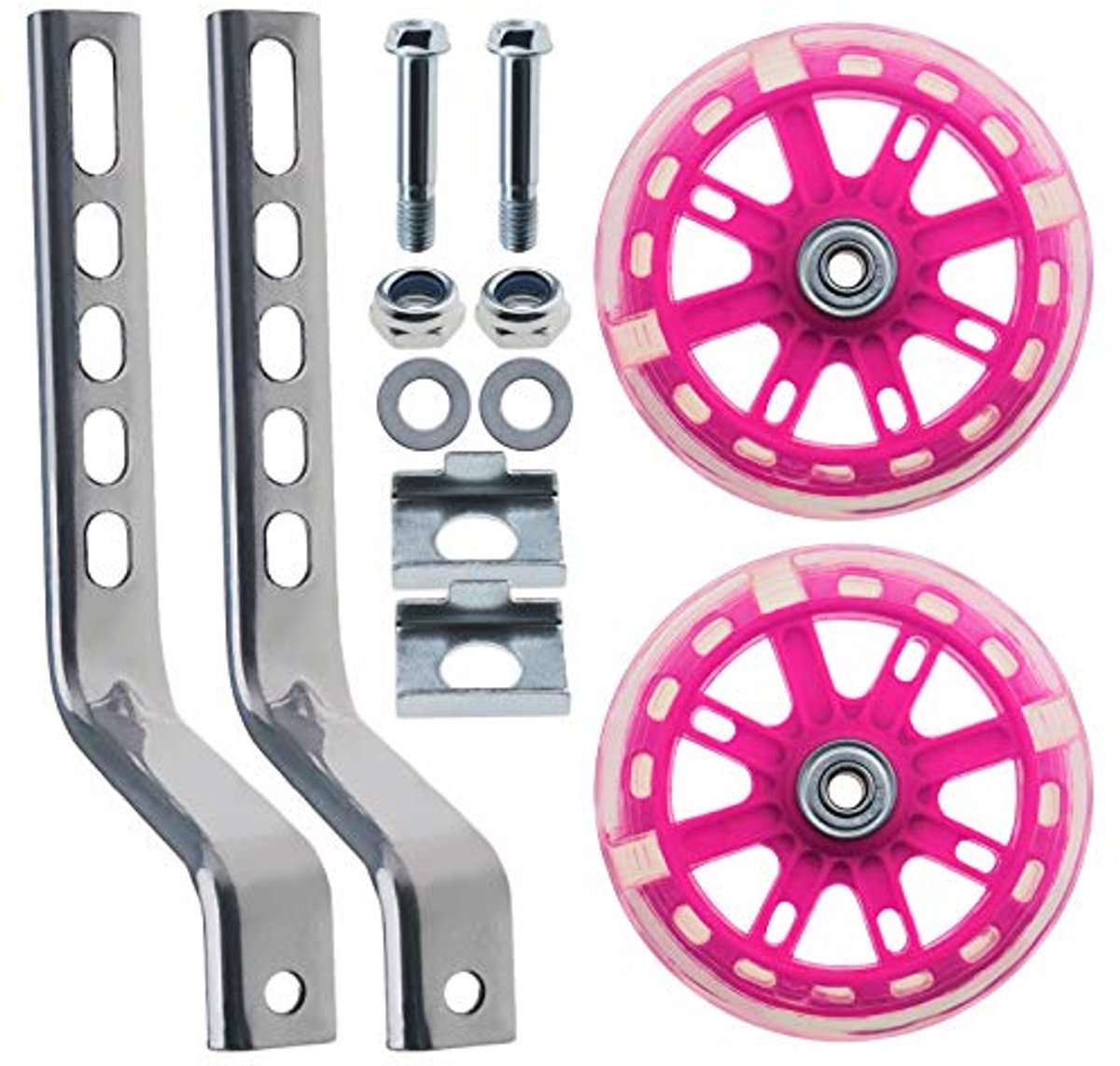 Kinderfiets Stabilisatoren Hulpwielen Fietsen Leren Verstelbaar 12 inch Roze
