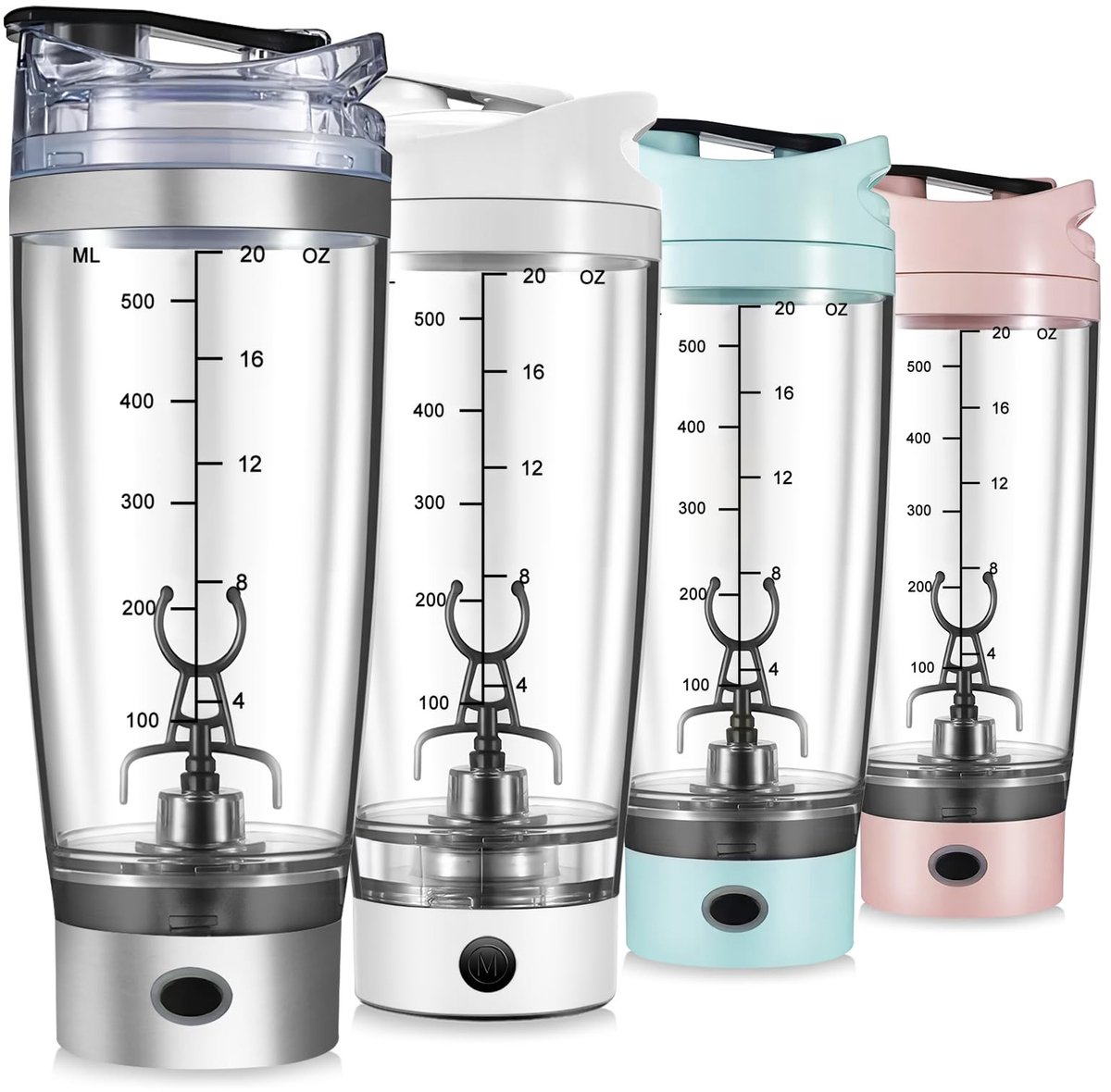 Dailygoods - Elektrische Shaker - Eiwitshake Mixen - USB-C Oplaadbaar - Zilver - BPA-vrij Tritan - Geschikt voor Sport en Onderweg