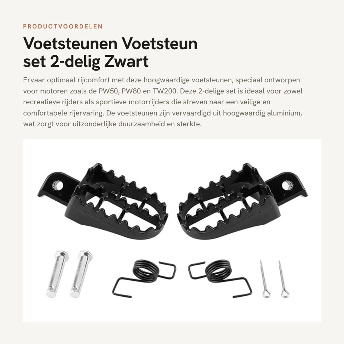 Dailygoods- Voetsteunen Aluminiumlegering - Antislip - 2 Stuks - Voor Yamaha PW50/PW80/TW200 - Duurzaam - Eenvoudige Installatie - Motorpedalen