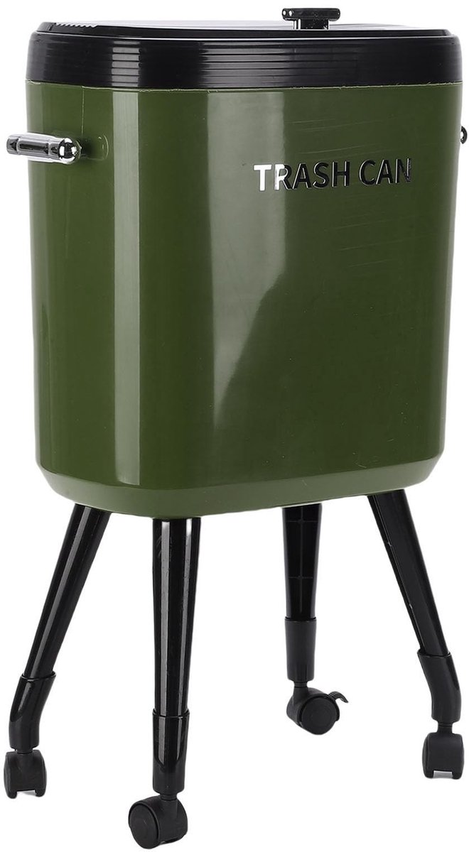 Dailygoods- Prullenbak 15 Liter - Hoge Vuilnisbak met Wielen - Smalle Prullenbak - Prullenbak voor Keuken/Badkamer - Grote Capaciteit - Verhoogde Pooten