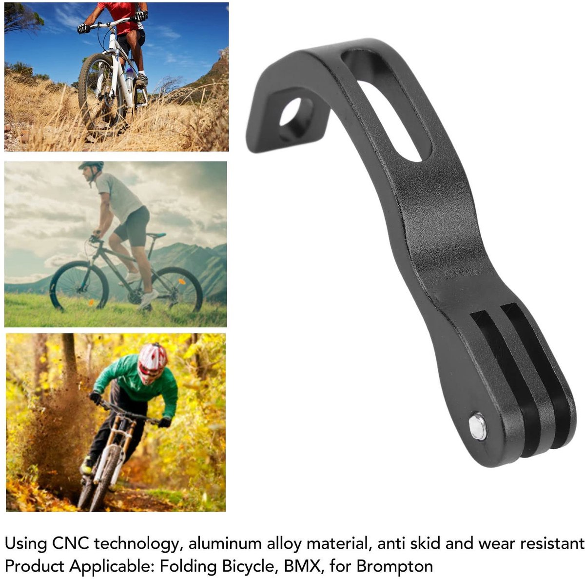 Dailygoods- Fietskoplamphouder Aluminiumlegering - Universele Bevestiging - Antislip - Lichtgewicht - Slijtvast - Compatibel met CATEYE/Ace/DOP - Fietslichtstandaard