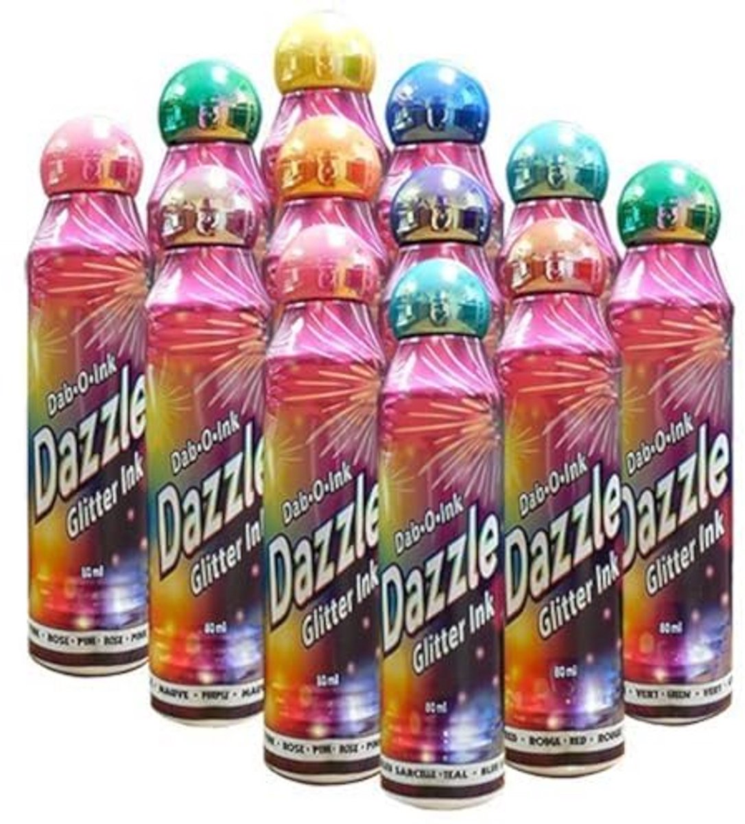 Bingo Daubers - Markeerstiften - Spelplezier - Met glitters - 12 stuks - Assorti