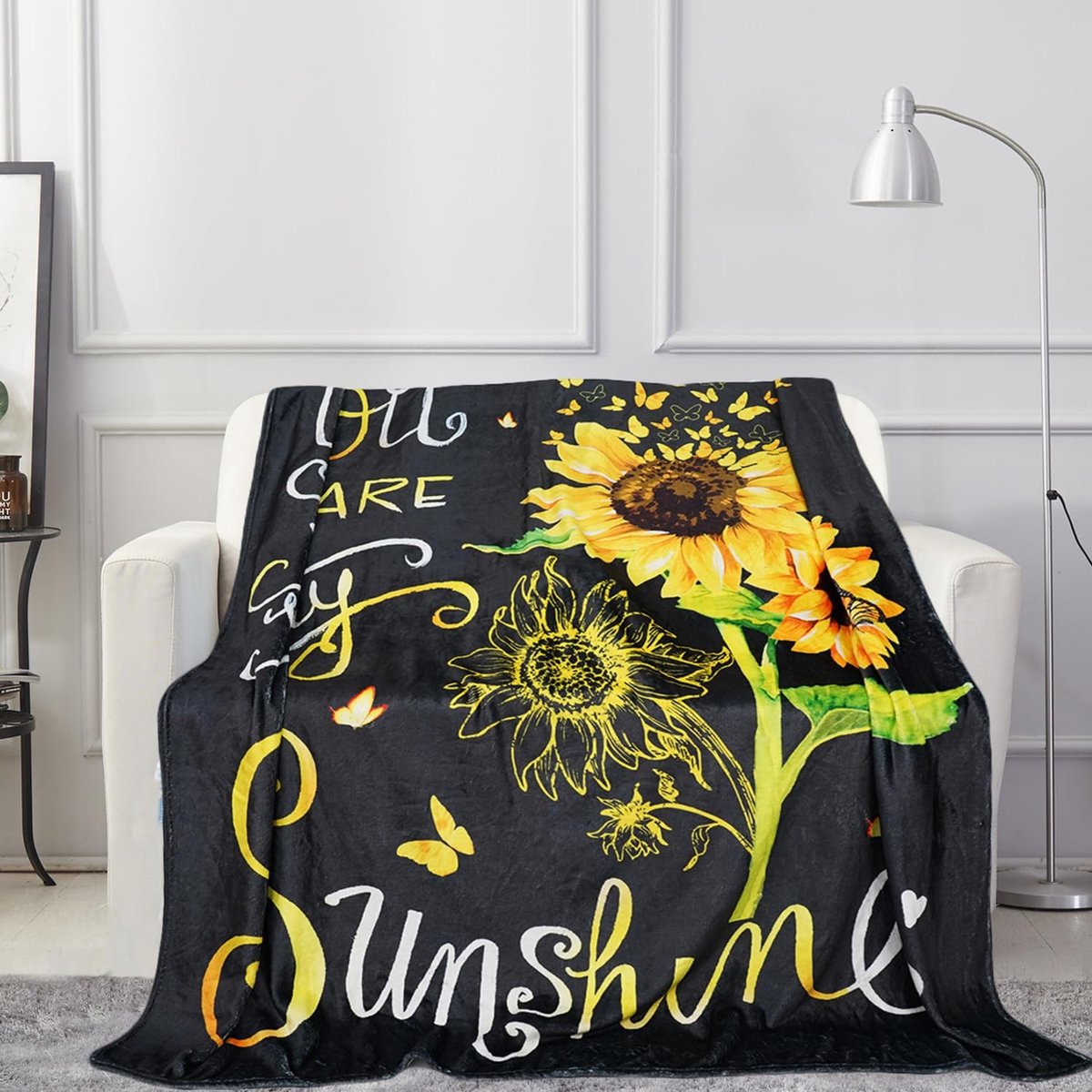 Zonnebloem Deken - Gezellige Plaid - Comfortabel Ontspannen - Zacht Materiaal - 50 x 60 Inch - Geel