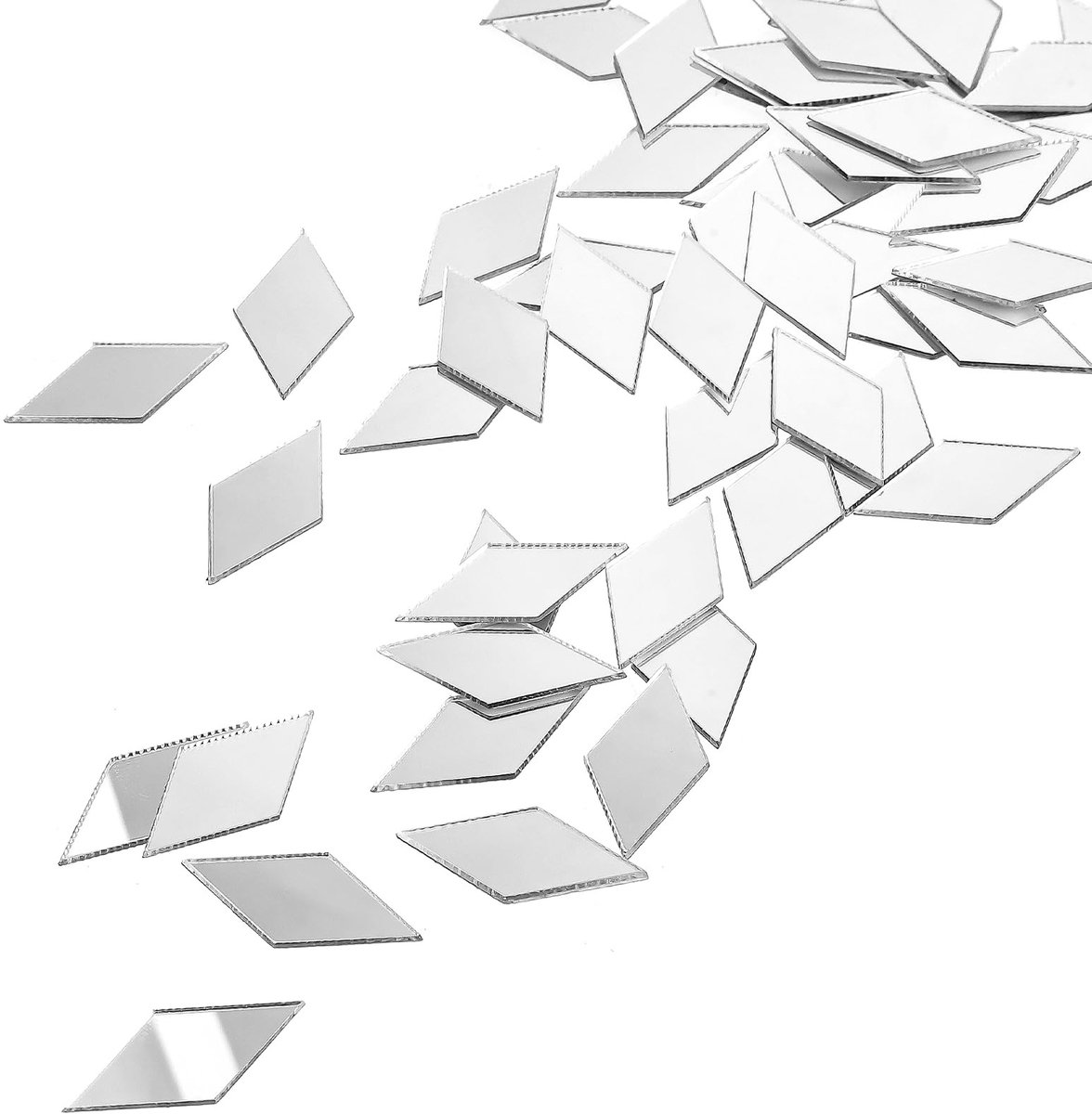 Dailygoods- Spiegels 300 Stuks - Zelfklevende Spiegels - Mini Acryl Spiegels - Rhombus Spiegels - Decoratieve Spiegels - Voor DIY Wanddecoratie