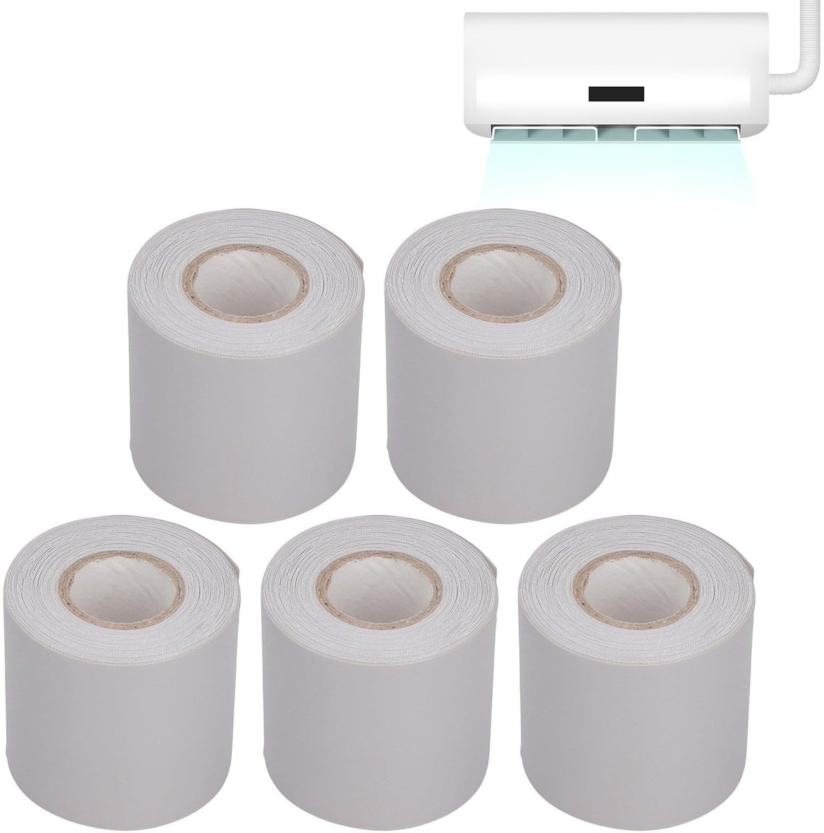Dailygoods - PVC Luchtkanaal Tape - Oliebestendige Isolatie Tape - 6 cm Breedte - Geschikt voor Elektrische Apparatuur - 5 Rollen - Perfect voor Buisb...