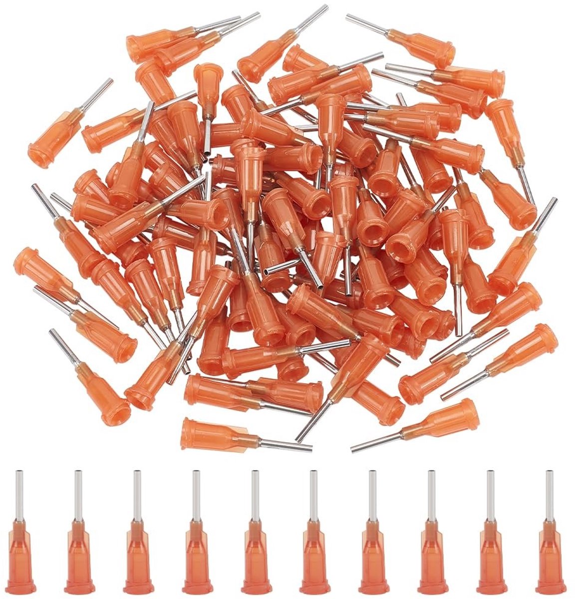 Dailygoods- Doseertips 80 Stuks - Vloeibare Stompe Naald - Roestvrijstalen Punt - Plastic Vloeistofdispenser - Naalden - Opbergdoos 10,8 x 7,4 x 1,8 cm - Doseernaalden