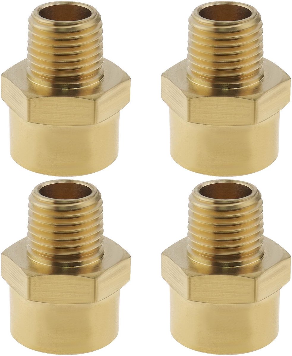 Dailygoods - 1/4 inch Mannelijke naar 3/8 inch Vrouwelijke Adapter - Messing Draad Converter - 4 Stuks - Voor Industriële Toepassingen