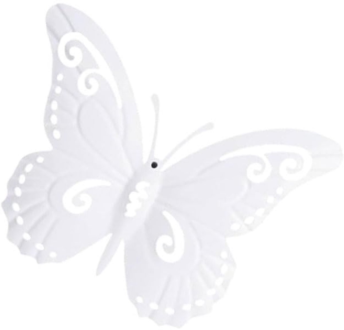 Dailygoods - 3D Witte IJzeren Vlinder Wanddecoratie