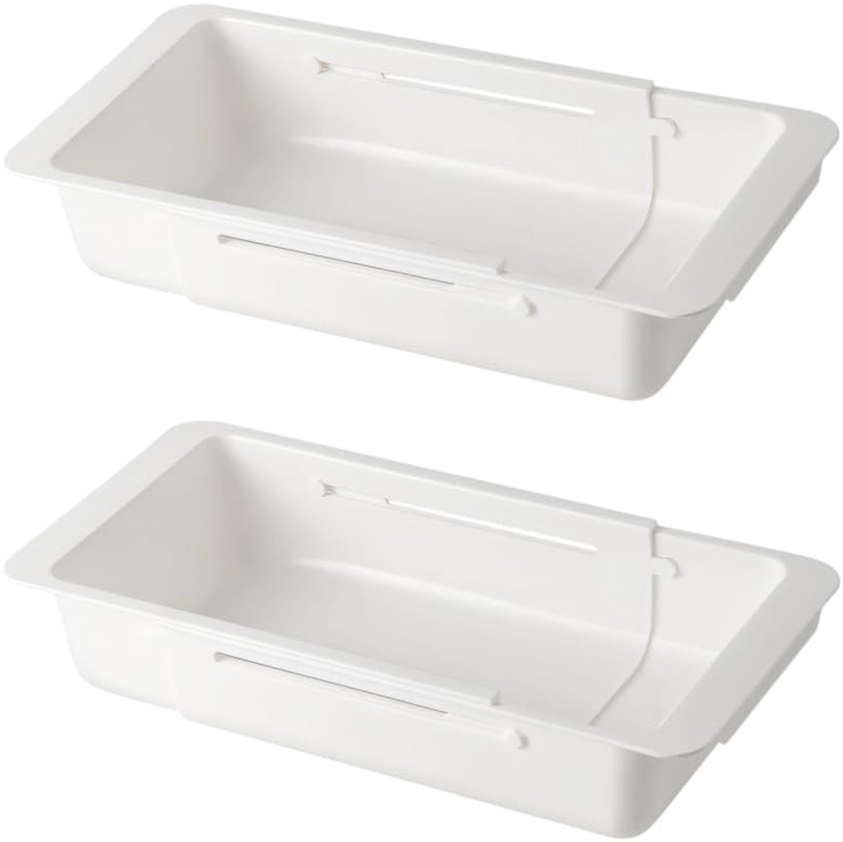 Dailygoods- Lade-Organizer Verstelbaar - 2 Stuks - Flexibel Ontwerp - Uittrekbare Inzetstukken - Geschikt voor Keuken/Slaapkamer/Badkamer - Hoogwaardig Kunststof - Opbergdoos