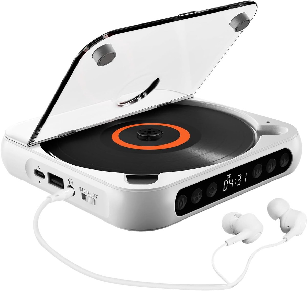 Draagbare CD-speler - Muziekspeler Walkman - Muziek Luisteren - Bluetooth Connectie - 13.5 cm - Zwart