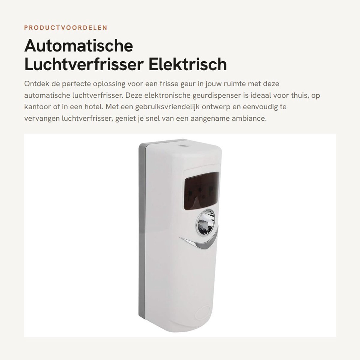 Dailygoods - Automatische Luchtverfrisser - Elektrisch Geurdispenser - Eenvoudig te gebruiken - Wit - Duurzame luchtverfrisser - Perfect voor thuis en...