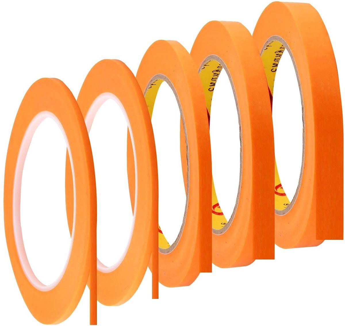 Dailygoods- Afplakband zelfklevend - 5 Rollen - Masking Tape - Fineline-tape - 3/5/10/12 mm x 50 m - Plakband schilderen - Maskingtape