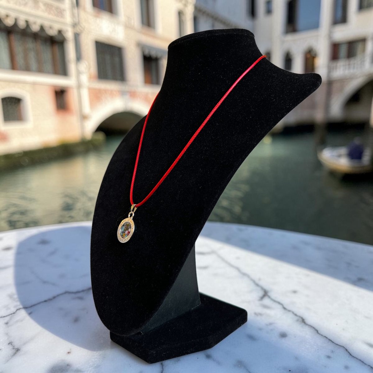 Corte Murrina - Halsketting - Murano glas - 45cm - Lecce – Rood - Exclusief bij Bella Murano