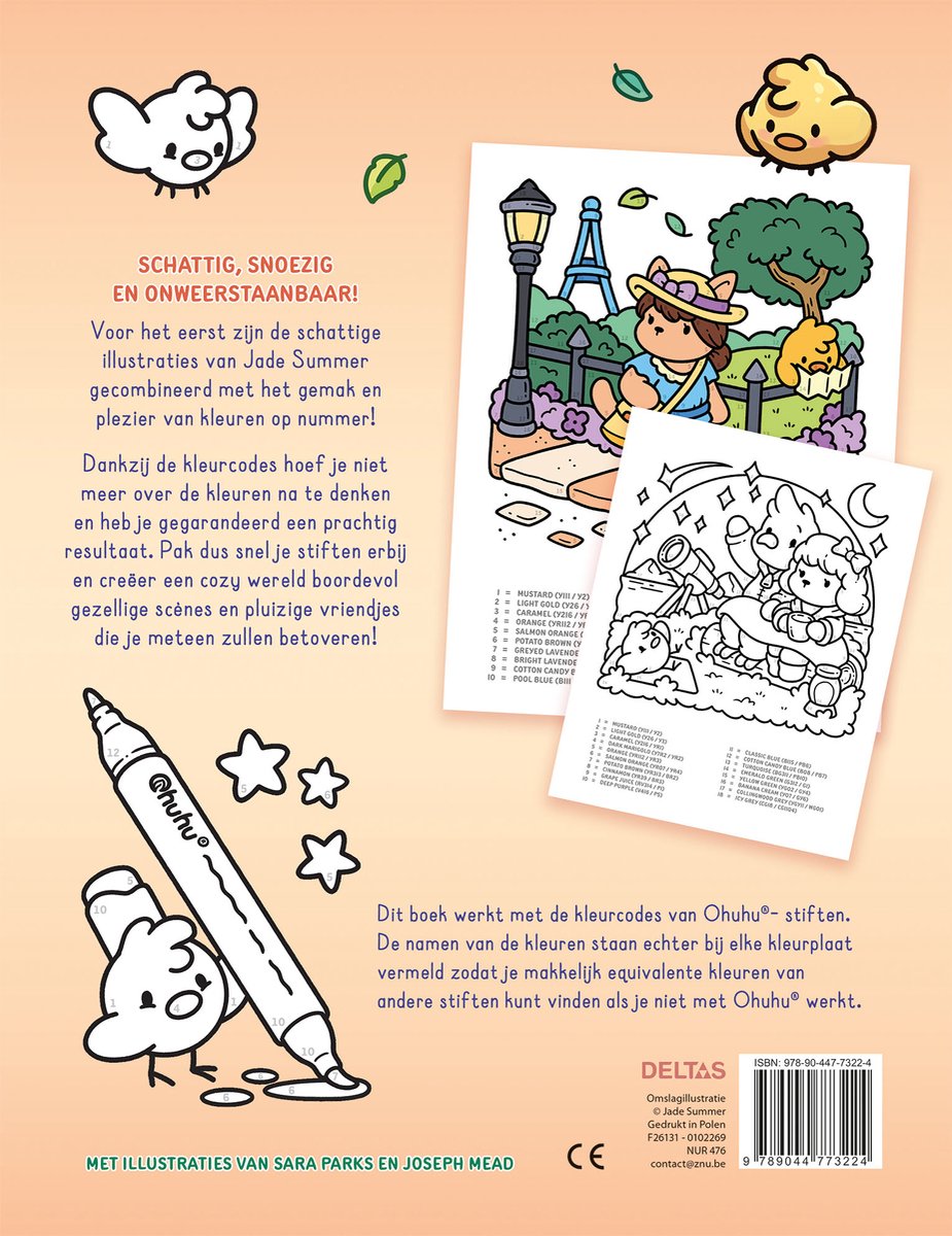 Een meisje in kattenkostuum met een kuiken en een hond in Parijs. Kinderboek 'Schatting, Snoezig en Onweerstaanbaar!'.