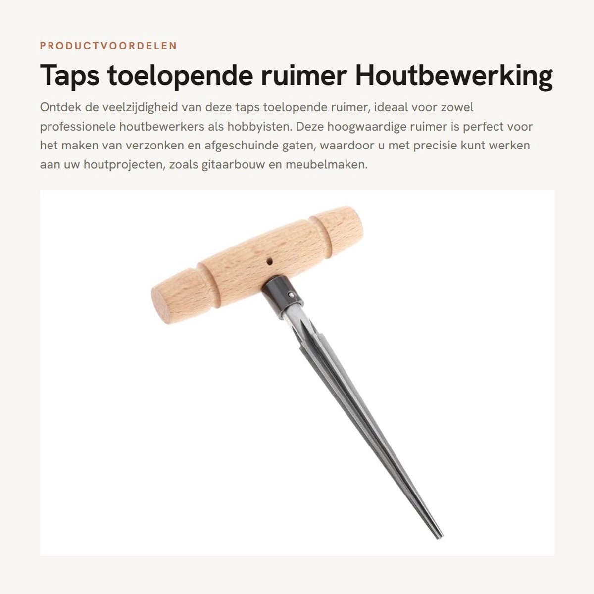 Dailygoods- Ruimer Taps Toelopend - Houtbewerking - Snijgereedschap - T-Handvat - Verhoogde Hefboomwerking - Precisie Geslepen Snijranden