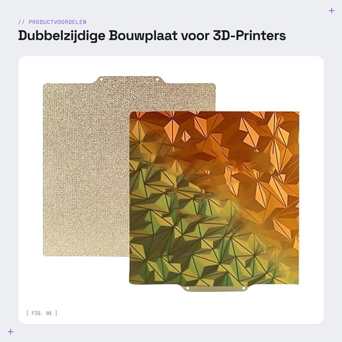Dailygoods- Bouwplaat Dubbelzijdig 220 x 220 mm - PEI Spray / PEO Kameleon - Flexibele Plaat - Sterke Hechting - Geschikt voor 3D-printer - 3D-printerplaat