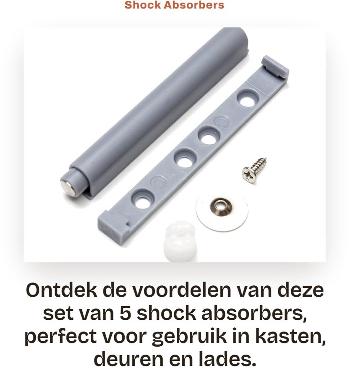 Dailygoods- Schokdempers 5x - Rubber uiteinden - Voor deuren/kasten/lades - Opvouwbare afmetingen 78 mm - Uitgevouwen afmetingen 125 mm - Eenvoudig aan te brengen - Deurscharnier