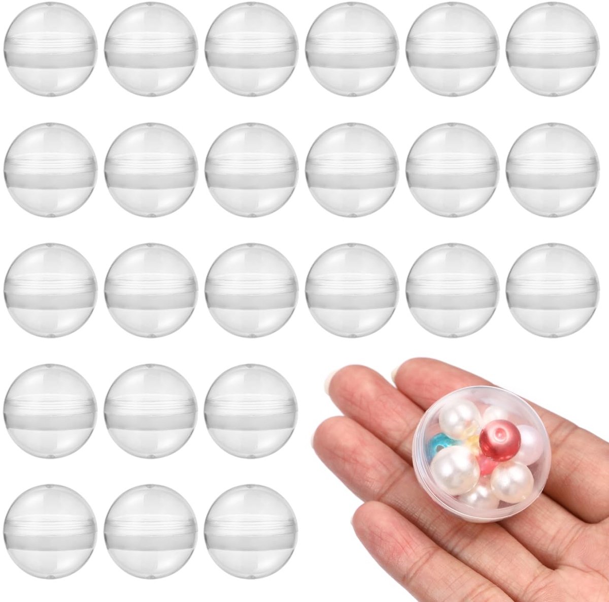 Dailygoods- Grijpautomaat-ballen 100 stuks - Transparante Capsules - Vulbare Ornament-ballen - Kunststof - Vervormingsbestendig - Geschikt voor Snoepjes - Capsule