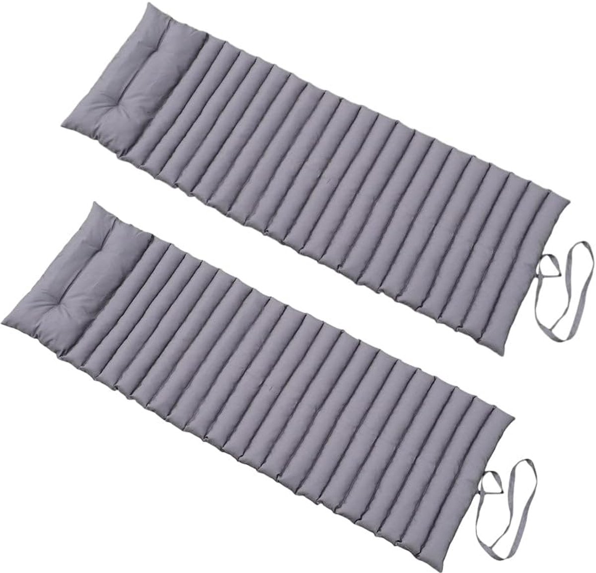 Ligstoel Kussens - Zonnebad Matrassen - Tuin Ontspanning - Waterafstotende Stof - 180 x 60 cm - Antracietgrijs