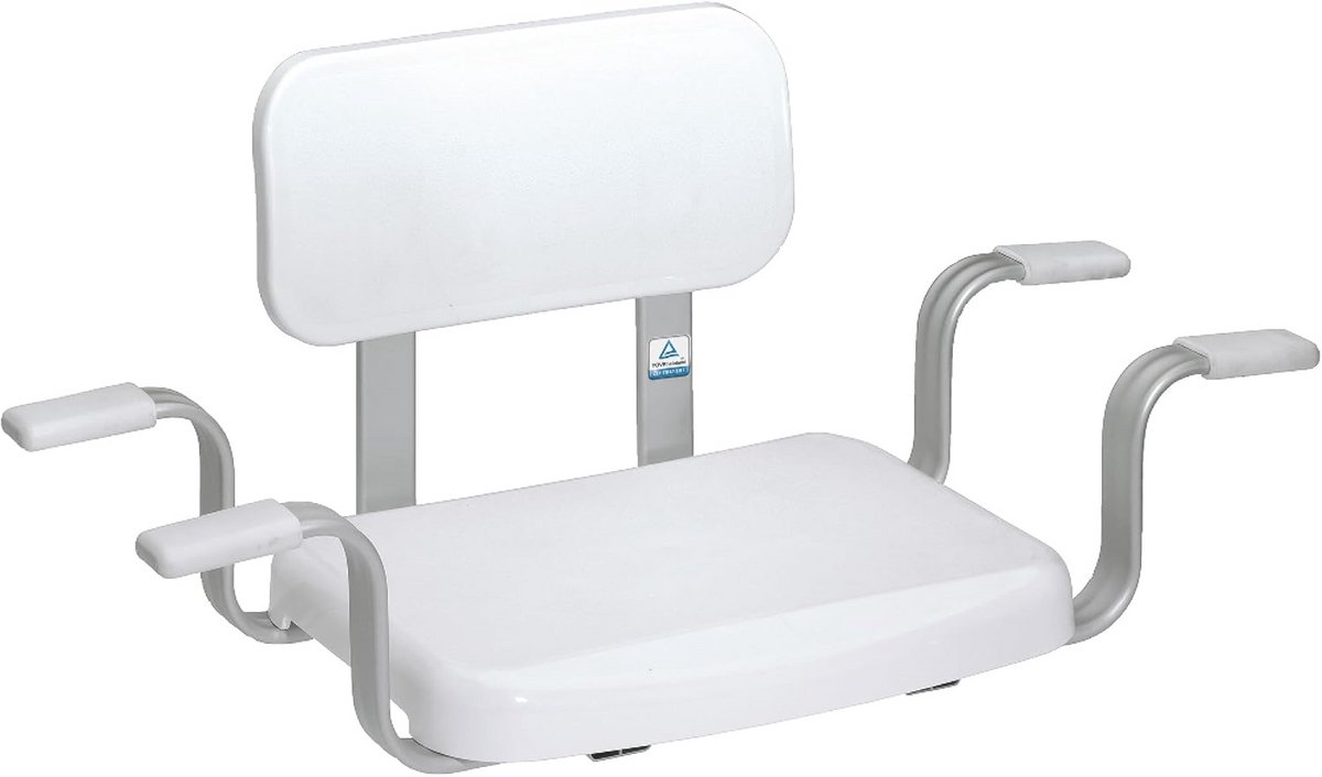 Badkuip zitje - Zitje bad - Veilig baden - Met rugleuning - 59-72 cm - Wit