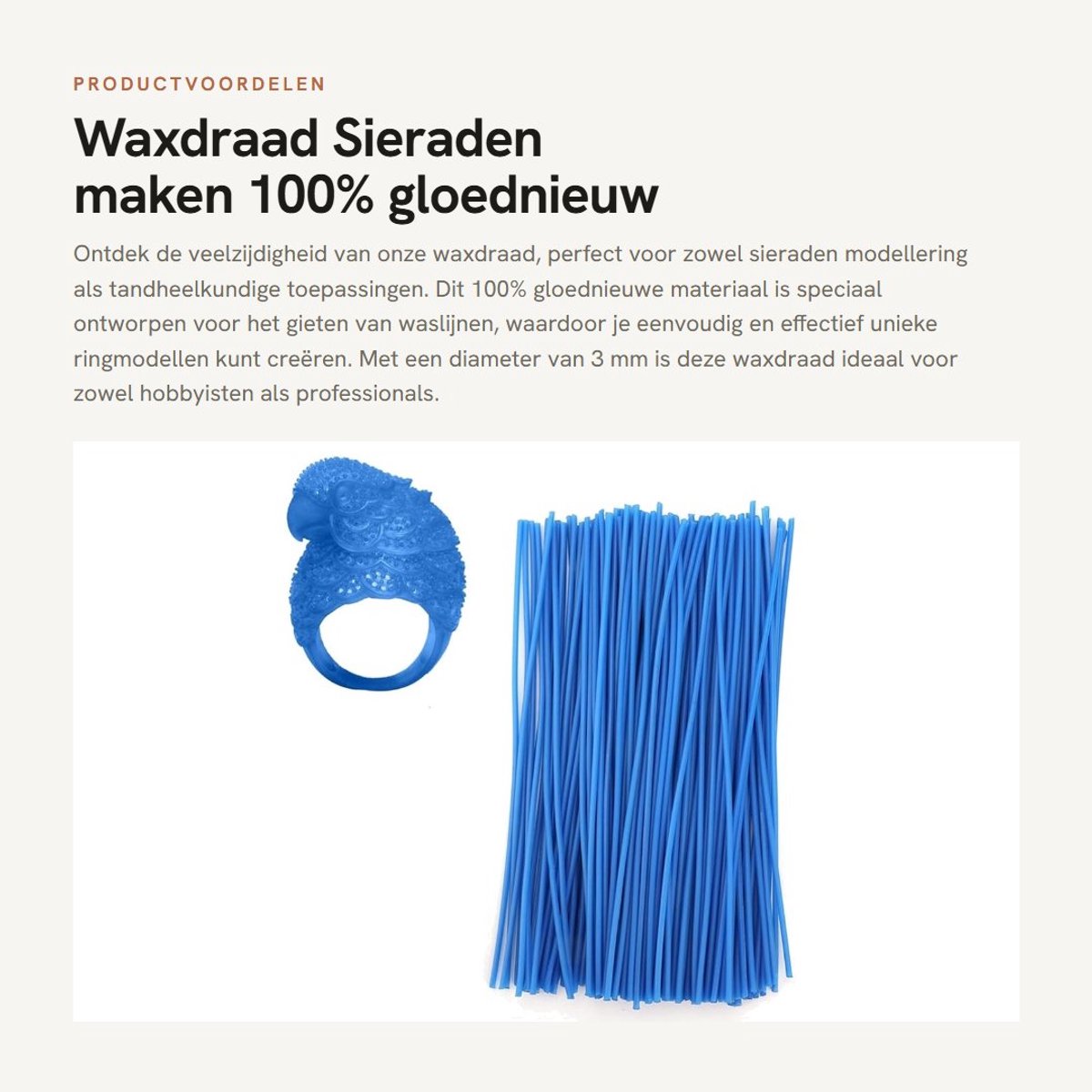 Dailygoods- Waslijn Gieten - Waslijn 3mm - Wasdraad - Gereedschap voor Sieraden - Functioneel Gereedschap - 100% Gloednieuw - Wasmateriaal