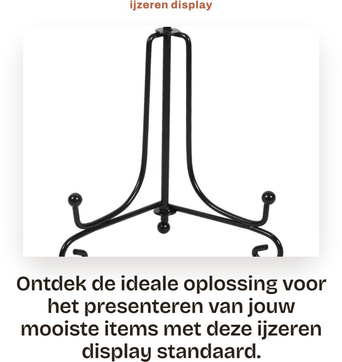 Dailygoods- Schildersezel Stevig - Display Standaard - IJzeren Houder - Fotolijst Stand - Plaat Houder - Verkrijgbaar in 5 Maten (4-12 inch) - Displaystandaard
