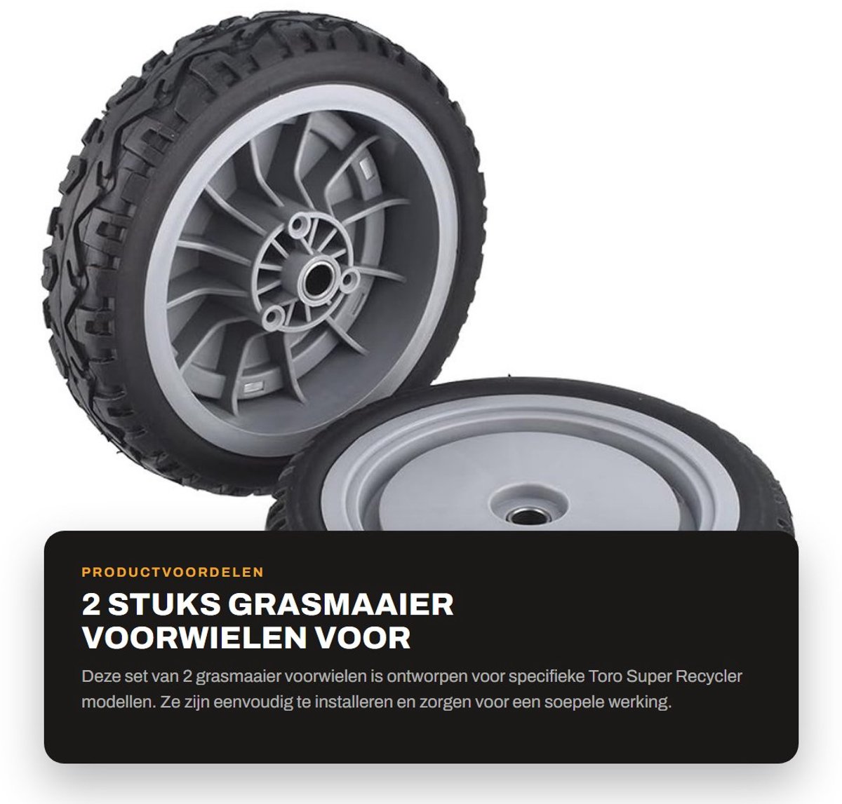 Dailygoods- Grasmaaier Voorwiel Vervangt OEM-onderdeel 107-3708 - 2 Stuks - Geschikt voor Super Recycler - Grootte 8X2 Inch - Hoogwaardige Kwaliteit - Grasmaaierwiel